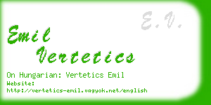 emil vertetics business card